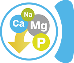 Reduced Ca, P and Mg content